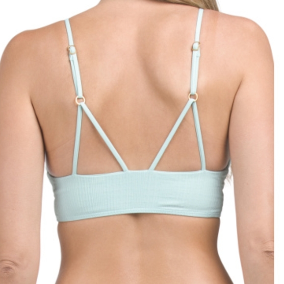 NWT L*space set Rib Siren Bikini Top & Rib Court Bikini Bottom in Pool XS - Picture 3 of 6